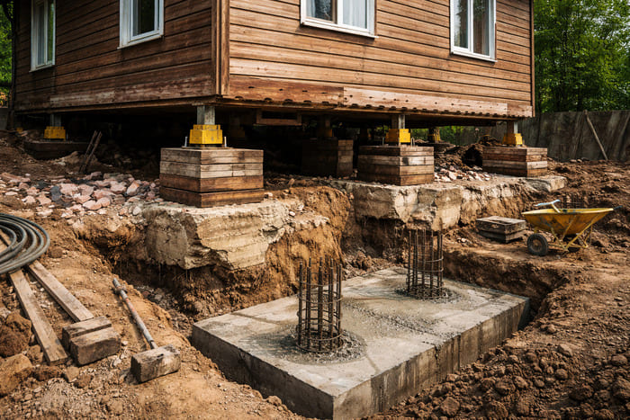 Как производится замена старого фундамента — этапы, риски и решения